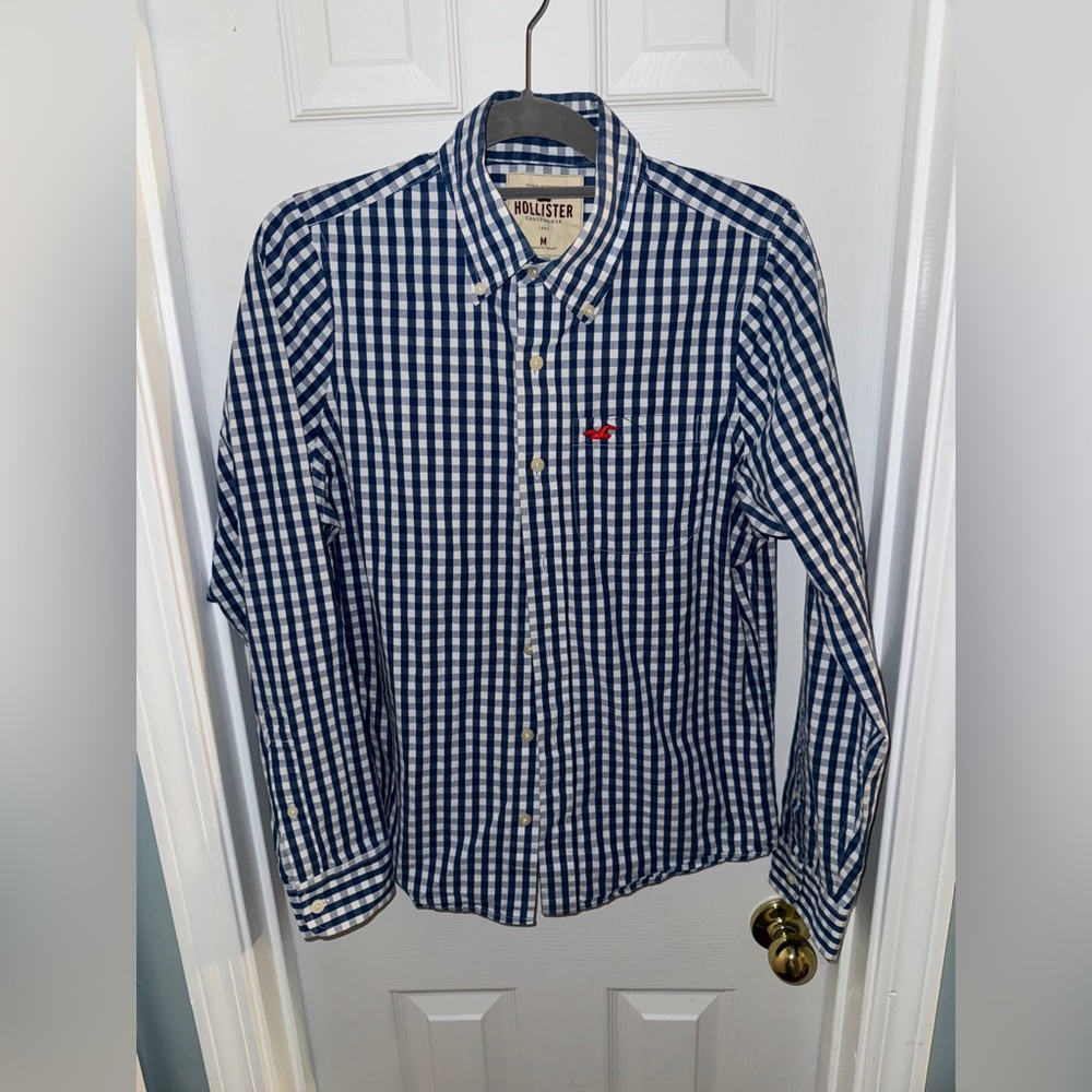 Hollister Blue Checkered Button-Up